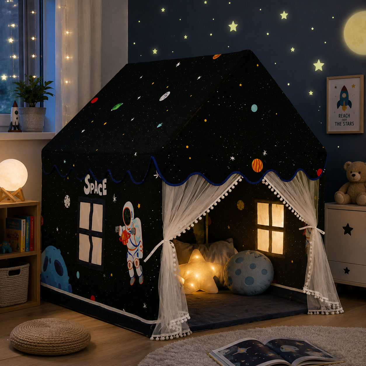 Kids Space Play Tent – Indoor Rocket & Astronaut Playhouse