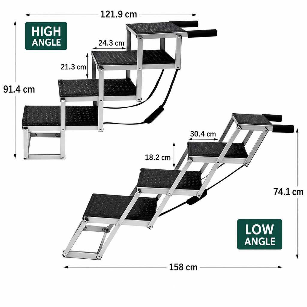 Portable Extra Wide Dog Ramp for Cars with Non-Slip Surface – 48.2cm 100kg Capacity