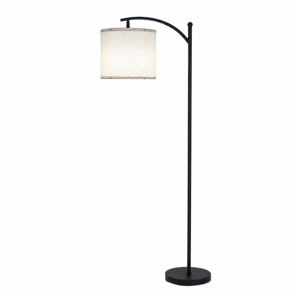 Arc Floor Lamp 3-Colour 9W LED Rotatable Linen Shade Foot Switch