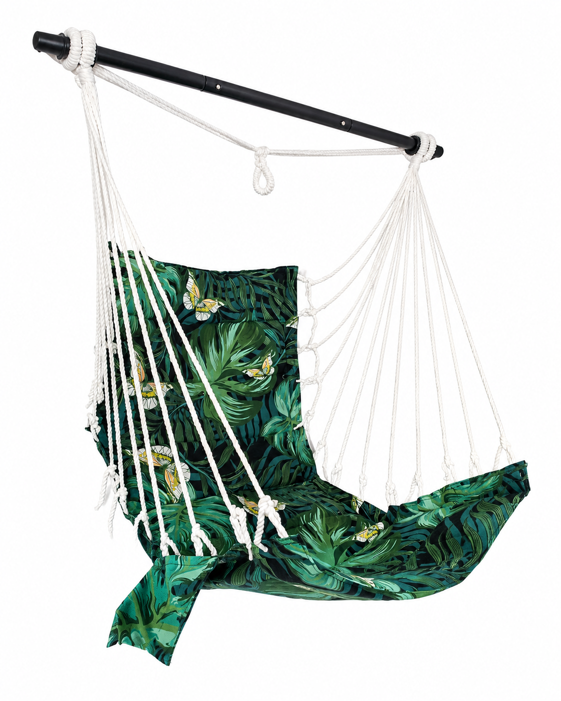 Tropical Hanging Hammock Chair – Green Leaf Indoor Outdoor Swing Seat