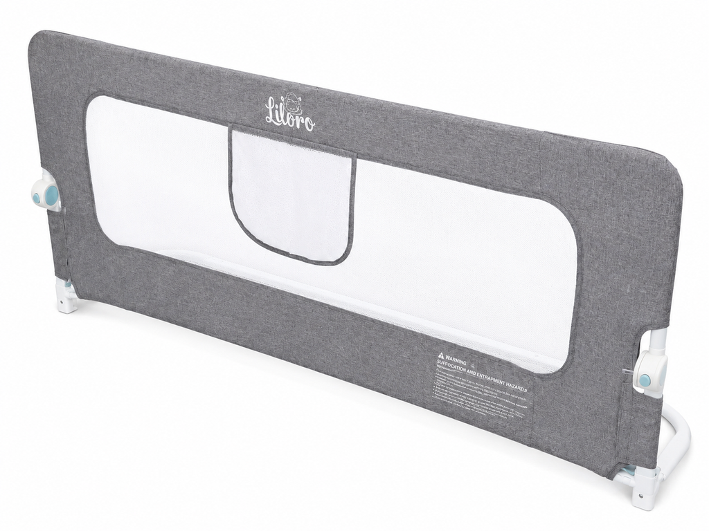 Toddler Bed Rail 180cm, Foldable Baby Bed Guard, No Drill Safety Bed Rail for Kids
