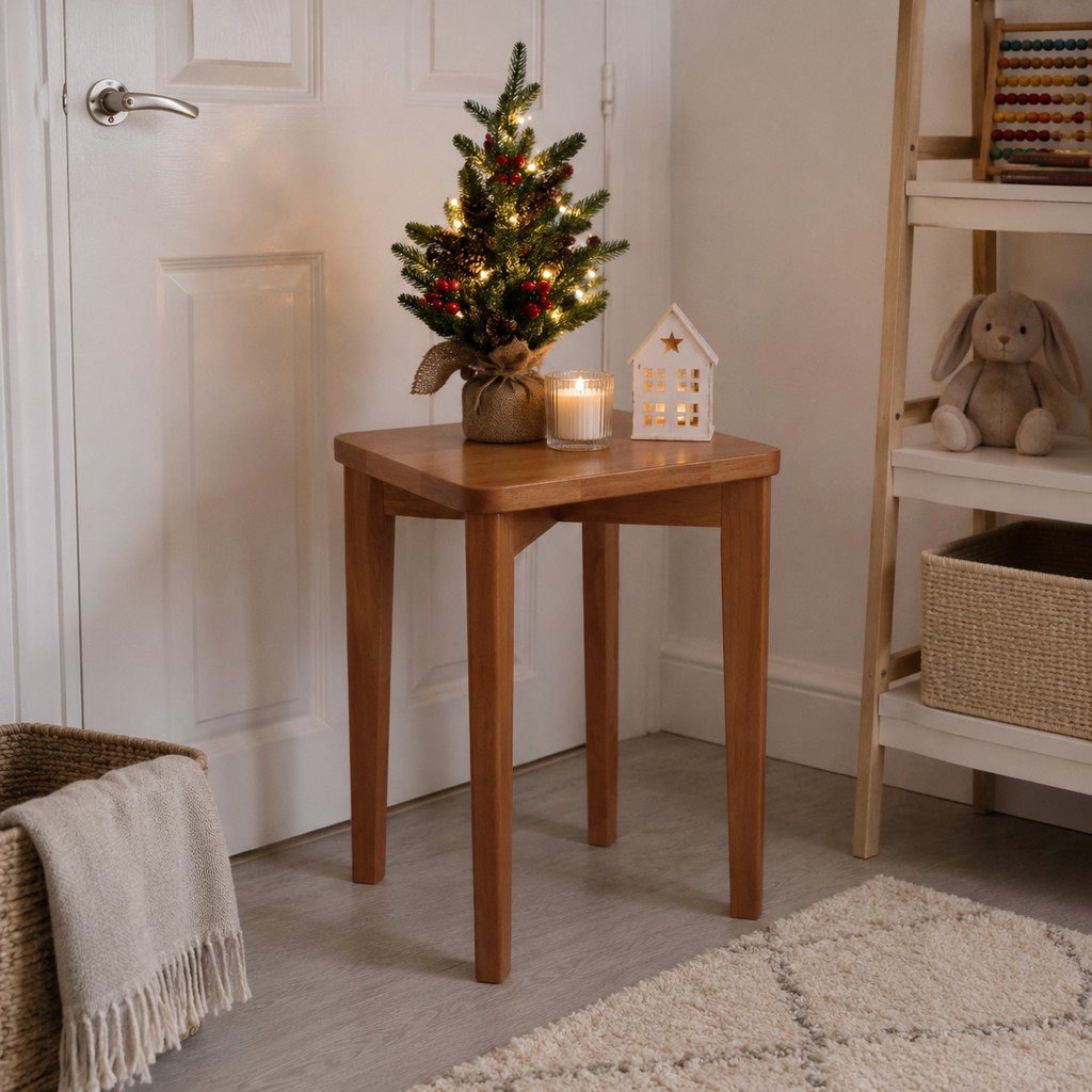 Square Wooden Stool Solid Wood Makeup Dressing Table Stool