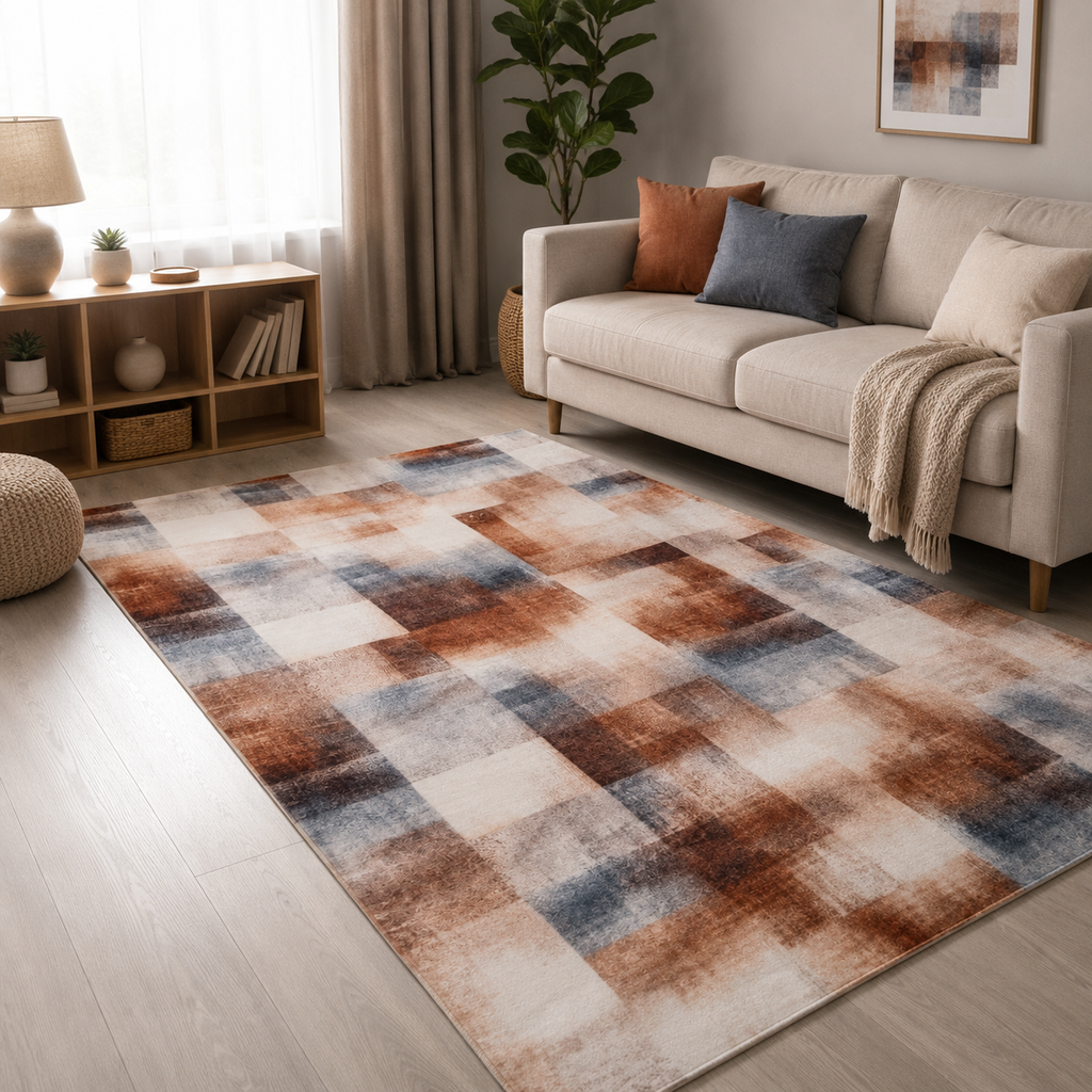 120x170cm Abstract Area Rug – Washable Non-Slip Living Room Carpet