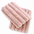 Set of 2 Pink Faux Fur Cushion Covers 30x50cm – Soft Striped Pillow Cases
