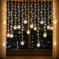 LED Snowflake Curtain String Lights – 96 LED, 3.5M Christmas Fairy Lights