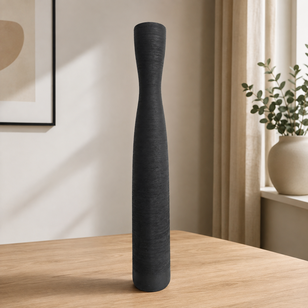 Tall Black Ceramic Floor Vase Modern Decorative Vase – 43cm