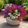 12pcs Artificial Outdoor Flowers UV Resistant Faux Plants – Mixed Colours 35cm