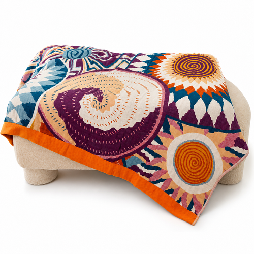 100% Cotton Boho Throw Blanket – Colourful Woven Bed & Sofa Throw 150 x 200cm