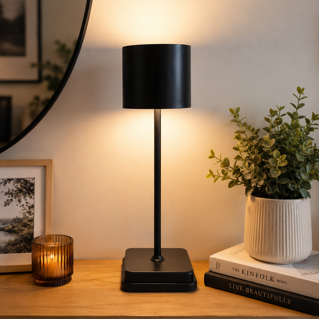 Rechargeable LED Touch Table Lamp – 3 Colour Temperatures, Dimmable, IP64 Outdoor, 40cm
