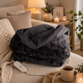 Luxury Sherpa Fleece Throw Blanket – Grey Bubble Effect, Soft & Cosy 150 × 200cm