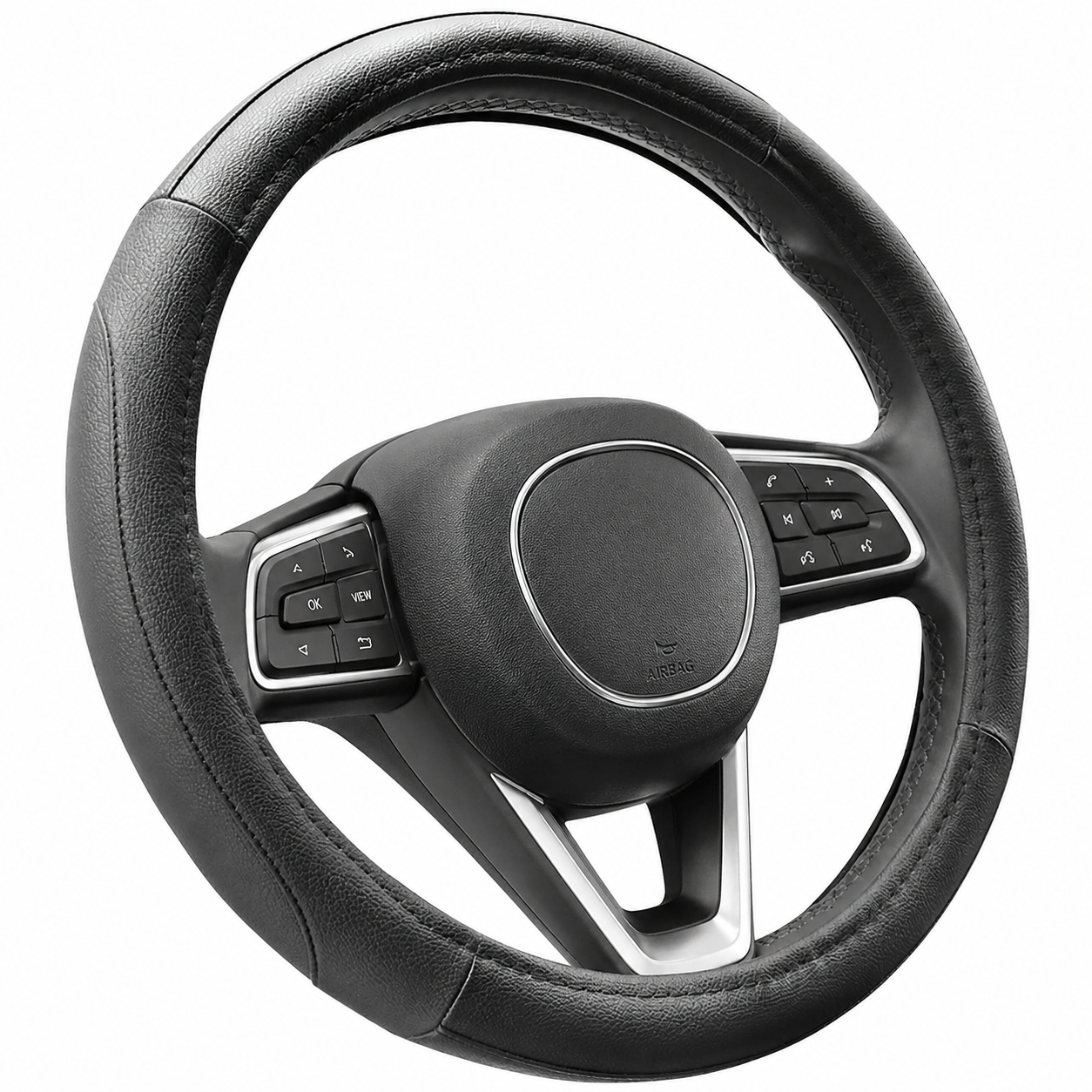 15 Inch Microfiber Leather Steering Wheel Cover, Anti-slip Universal Steering Whee