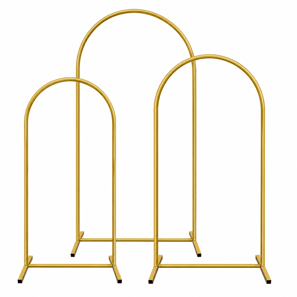 Wedding Arch Backdrop Frame Set 3 Metal Stands for Events – 3pc