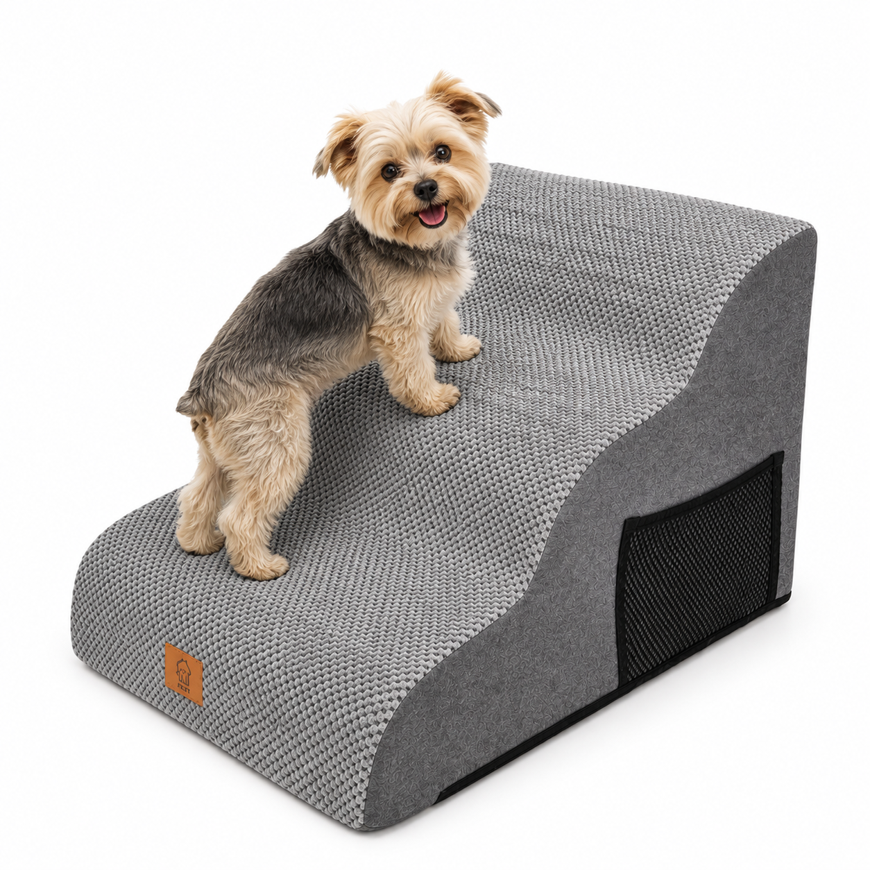 Dog Steps 3-Step High Density Foam Non-Slip Washable Cover 60x40x40cm – Grey