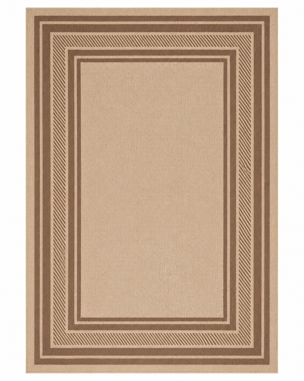 Washable Outdoor Rug 160x230cm Non-Slip Jute Look Indoor Outdoor – Brown