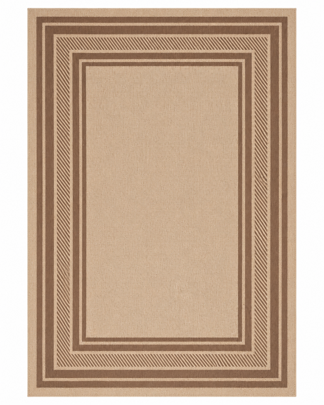 Washable Outdoor Rug 160x230cm Non-Slip Jute Look Indoor Outdoor – Brown