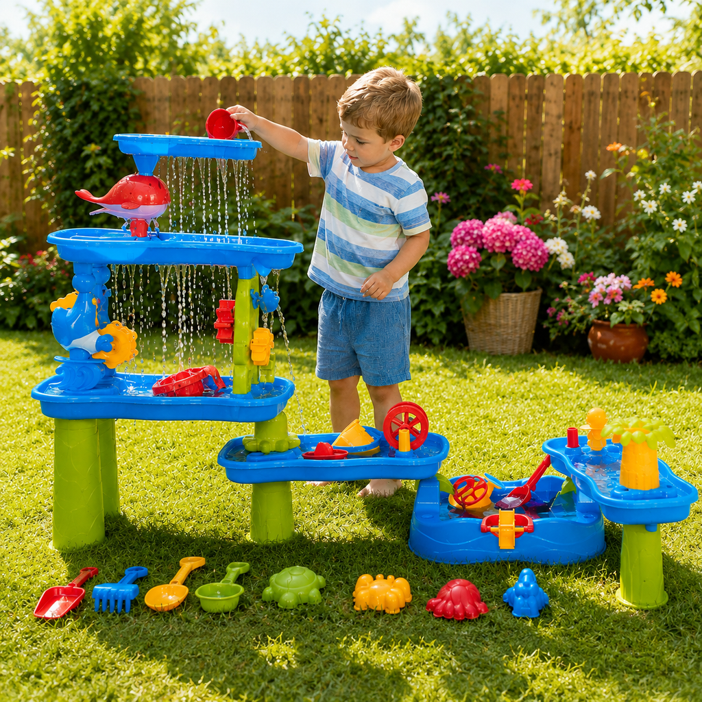 Kids Water Play Table Outdoor Sand & Water Activity Toy Set 3+ Years