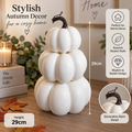 29cm White Stacked Pumpkin Decoration Foam Autumn Halloween Home Décor