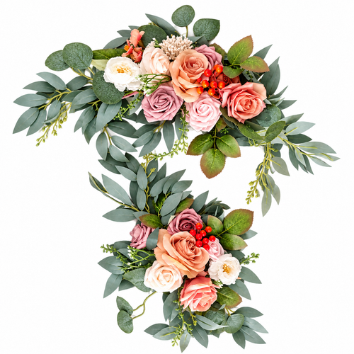 2 Piece Artificial Flower Swag Set – Rose Floral Decorations for Balloon Arch Party Wedding