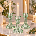 Green Glass Candlestick Holder – Taper Candle Holder 10cm