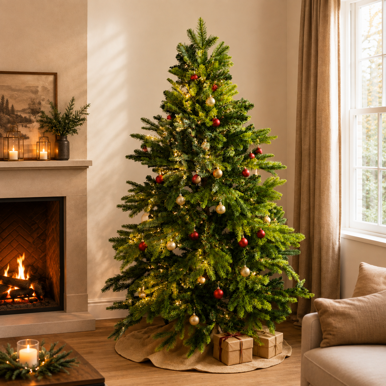 150cm Lifelike Artificial Christmas Tree – Realistic Mixed Green Branches