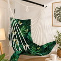 Tropical Hanging Hammock Chair – Green Leaf Indoor Outdoor Swing Seat
