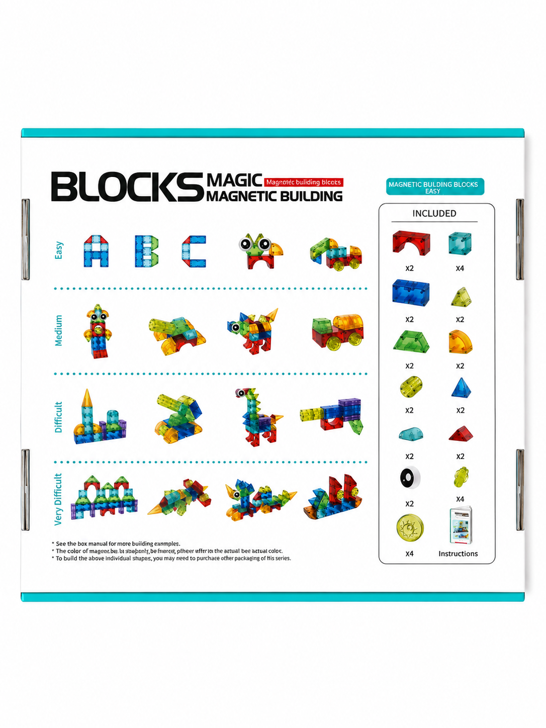 32 Piece Magnetic Building Blocks Kids Construction Tiles Creative STEM Toy 3+