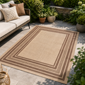 Washable Outdoor Rug 160x230cm Non-Slip Jute Look Indoor Outdoor – Brown
