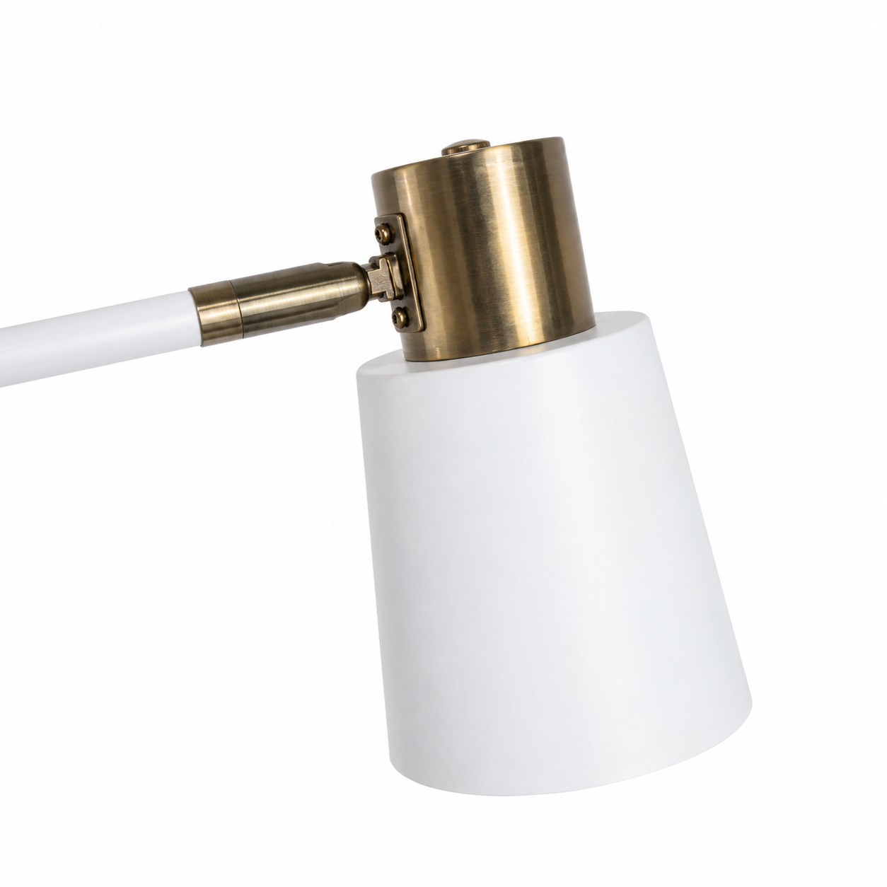 Modern White & Gold Floor Lamp Adjustable Reading Light – Mains Powered