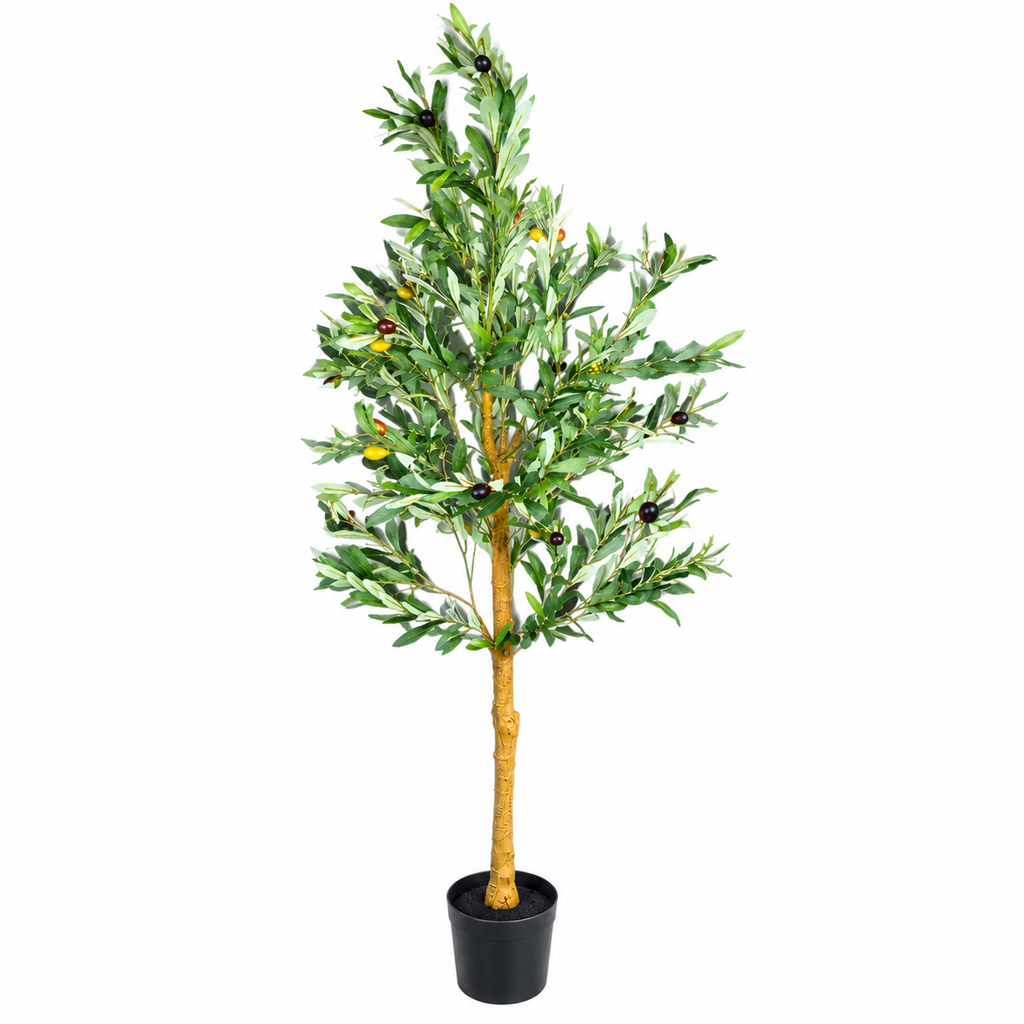 Artificial Olive Tree Faux Plant with Lifelike Leaves & Olives – 150cm