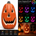 35cm Light Up Halloween Pumpkin Decoration – Colour Changing LED Jack O’ Lantern Battery Operated