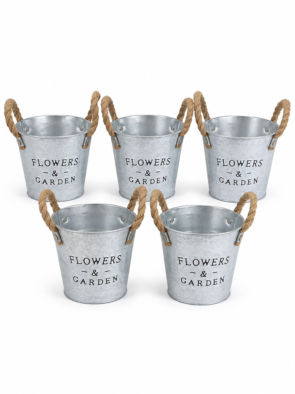 Metal Flower & Garden Plant Pot – Rustic Zinc Planter 13cm