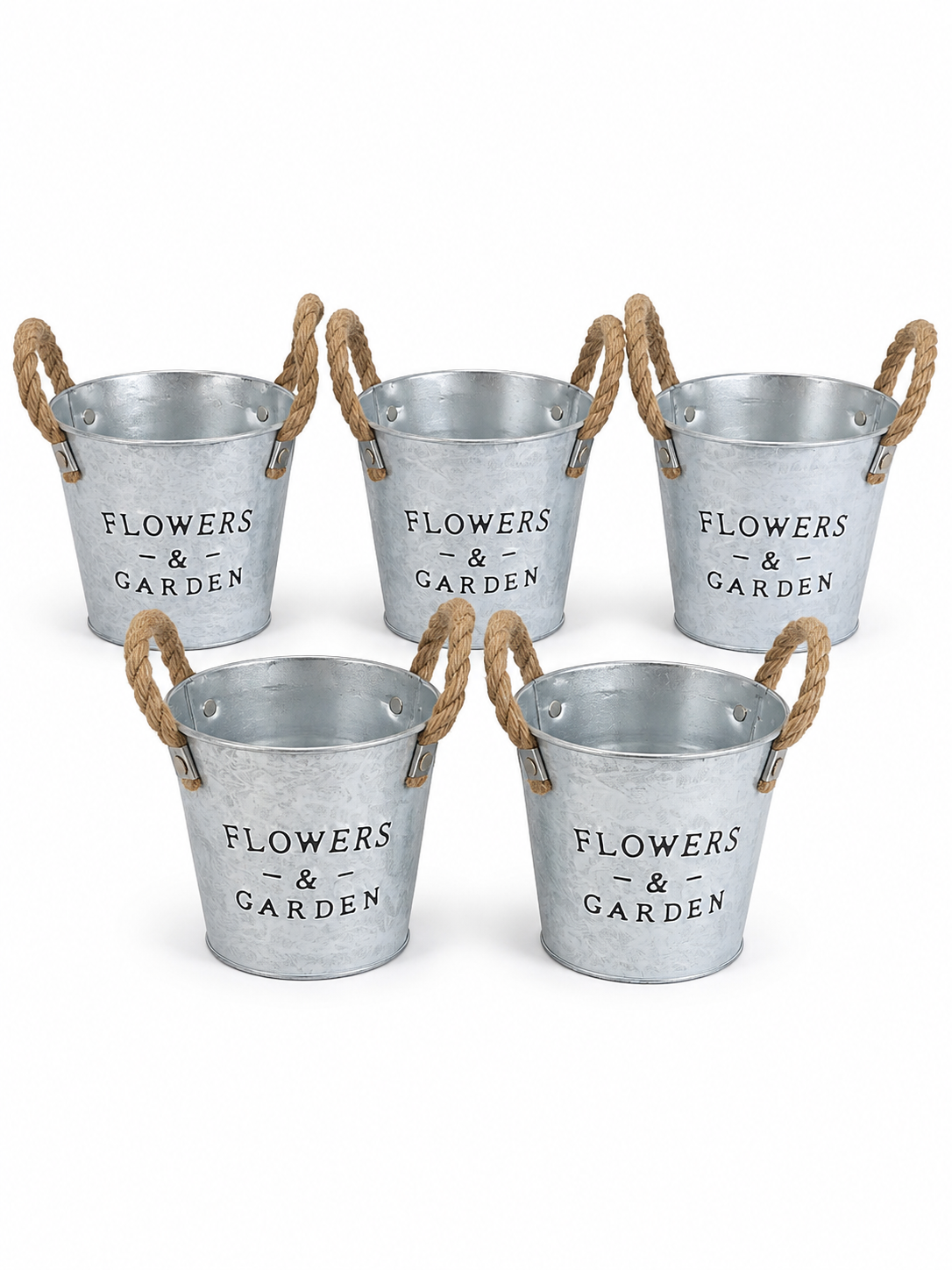 Metal Flower & Garden Plant Pot – Rustic Zinc Planter 13cm