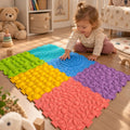 6PCS Sensory Massage Puzzle Floor Mats – Textured Silicone Kids Play Mat