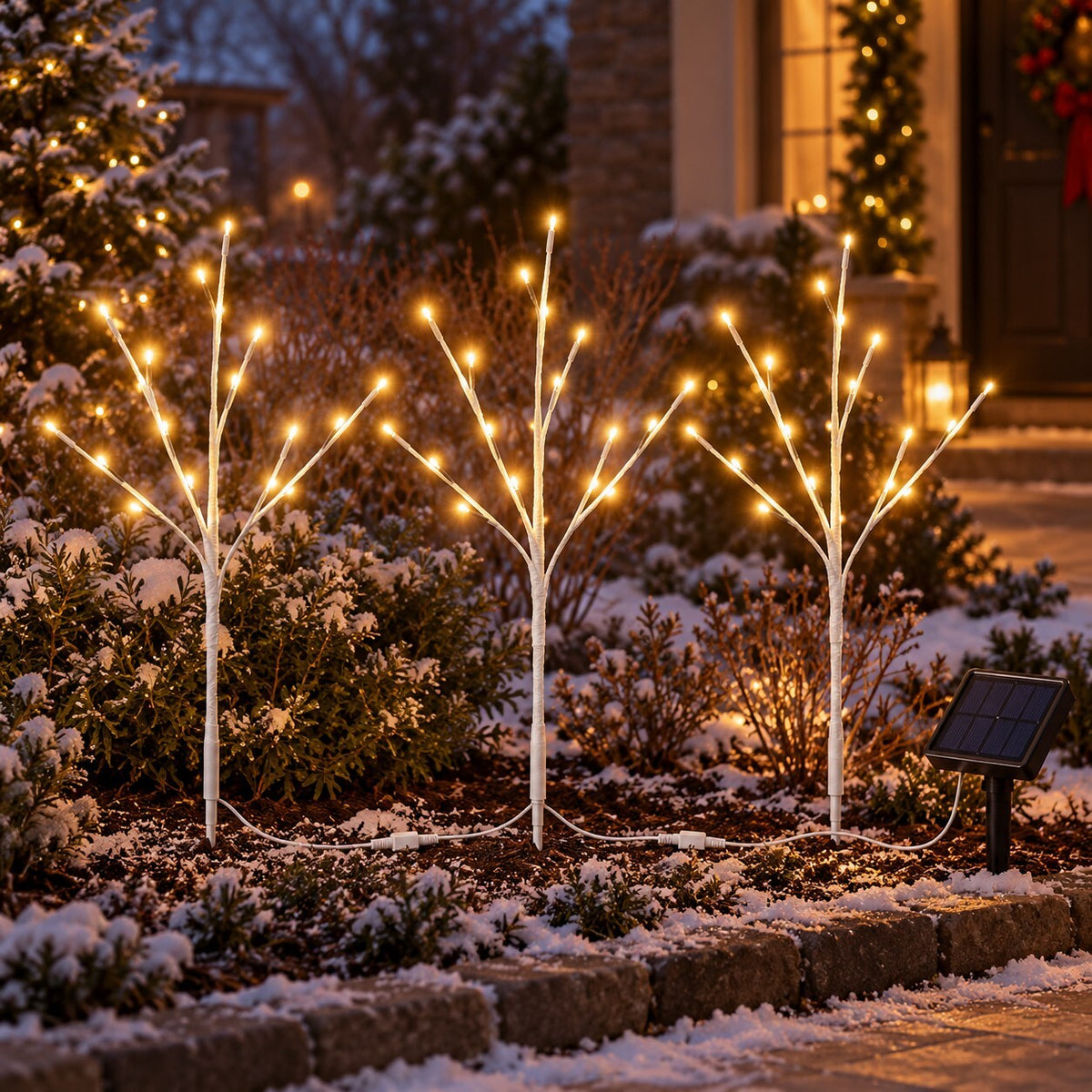 85cm Pre-Lit LED Christmas Twig Path Lights – Warm White – Mains Powered