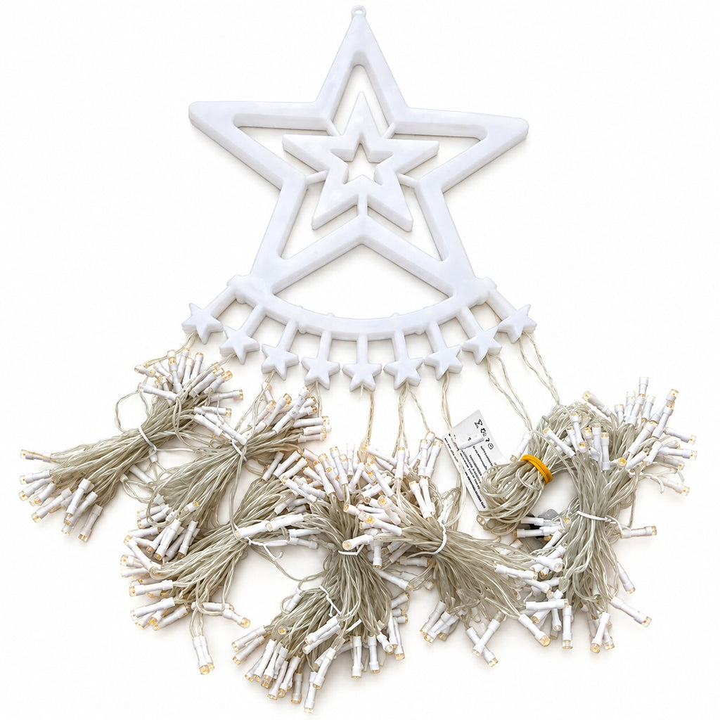 Outdoor Christmas Tree Lights 3.5m x 9 Strands – 350 LEDs 30cm Star Topper 8 Modes