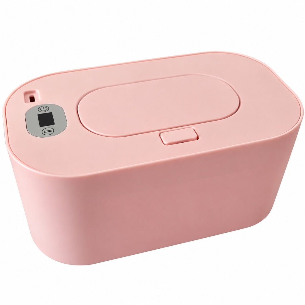Pink Electric Baby Wipes Warmer – Wet Wipe Heater with Temperature Display