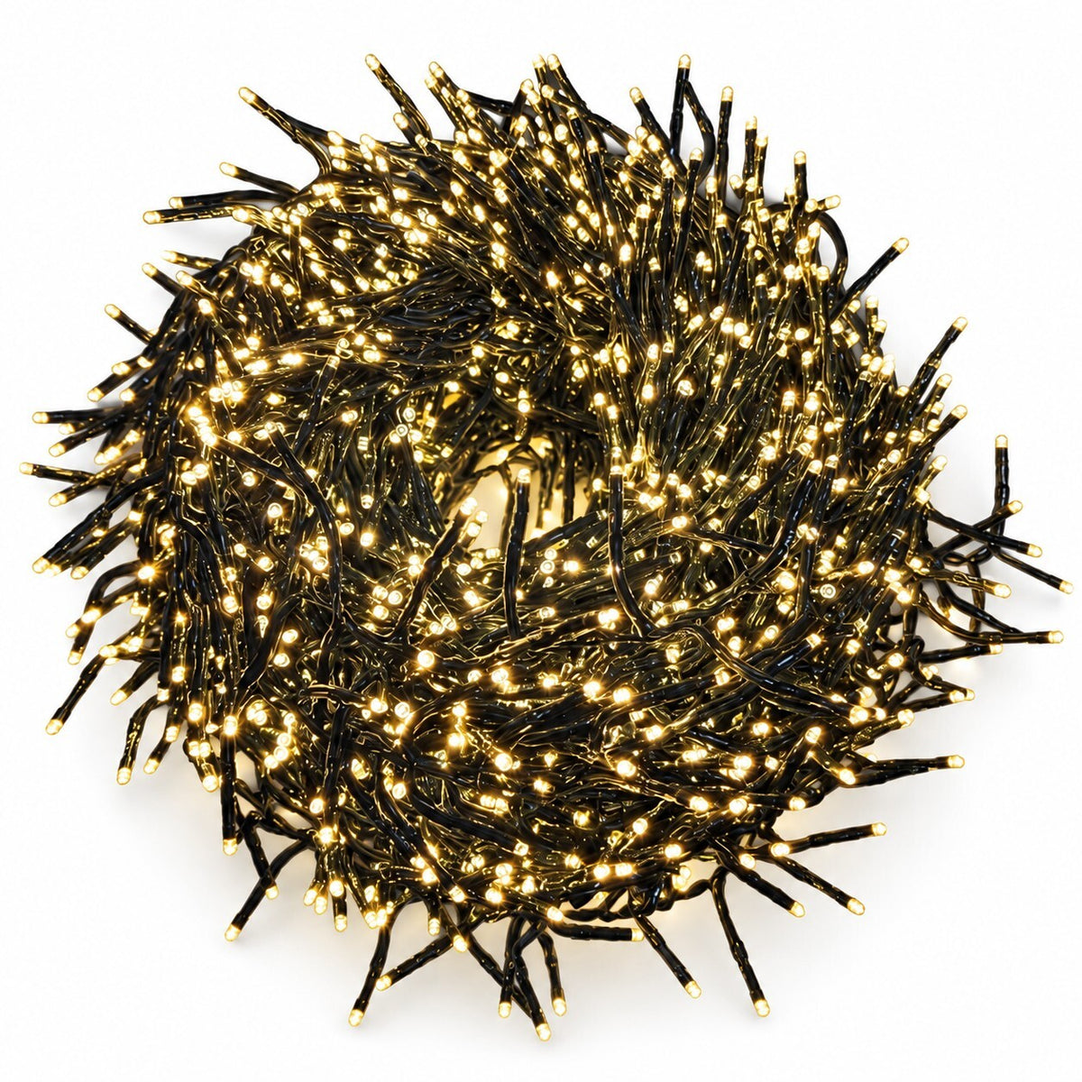 2000 LED Cluster Christmas Lights in Warm White.