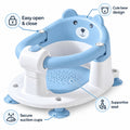 Baby Bath Seat with Suction Cups – White & Blue – Easy Open & Close