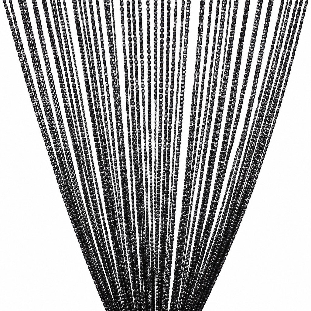 Black & Silver Shimmer String Door Curtain – 100 x 200cm