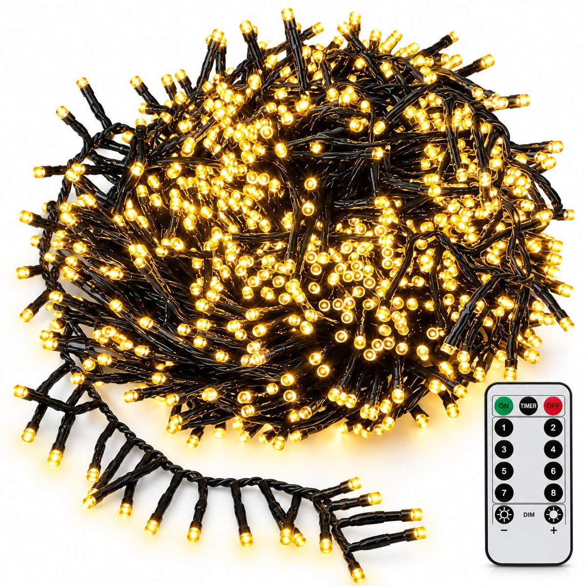 1500 LED Cluster Lights 22.5m Warm White Christmas Tree Lights Indoor Outdoor