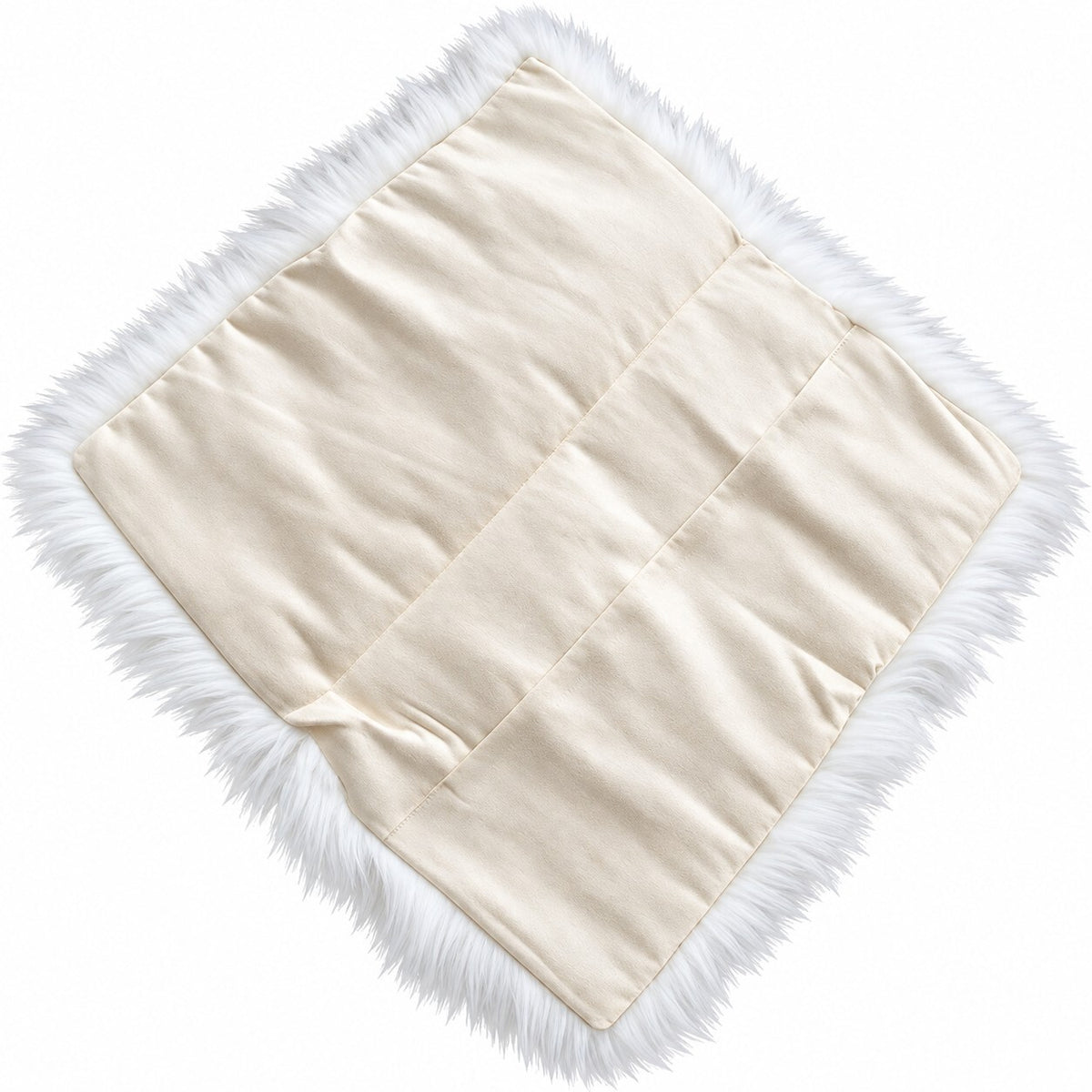 Luxury White Shaggy Sheepskin Style Cushion Cover – Thick Plush – 20 x 20"