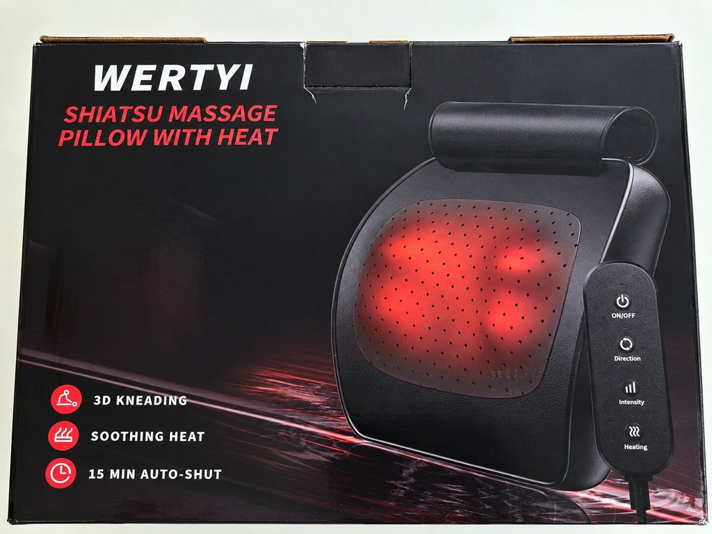 Shiatsu Massage Pillow with Heat 3D Kneading Neck Back Massager with Controller