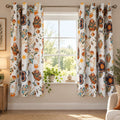 Boho Style Blackout Curtains 52 x 54 Inch Eyelet Floral Pattern