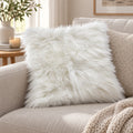 Luxury White Shaggy Sheepskin Style Cushion Cover – Thick Plush – 20 x 20"