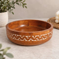 Wooden Fruit Salad Serving Bowl 25.4cm Modern Farmhouse Kitchen Décor