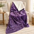 Purple Sherpa Fleece Throw Blanket – Soft Fluffy Reversible 150x200cm