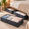 4 Pack Underbed Storage Bags Grey Zip Organisers 100 x 50 x 17 cm