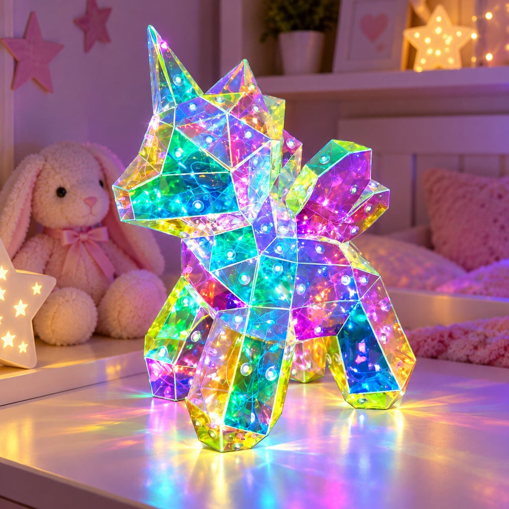 25cm LED Unicorn Light Multicolour Iridescent USB Powered Decorative Lamp