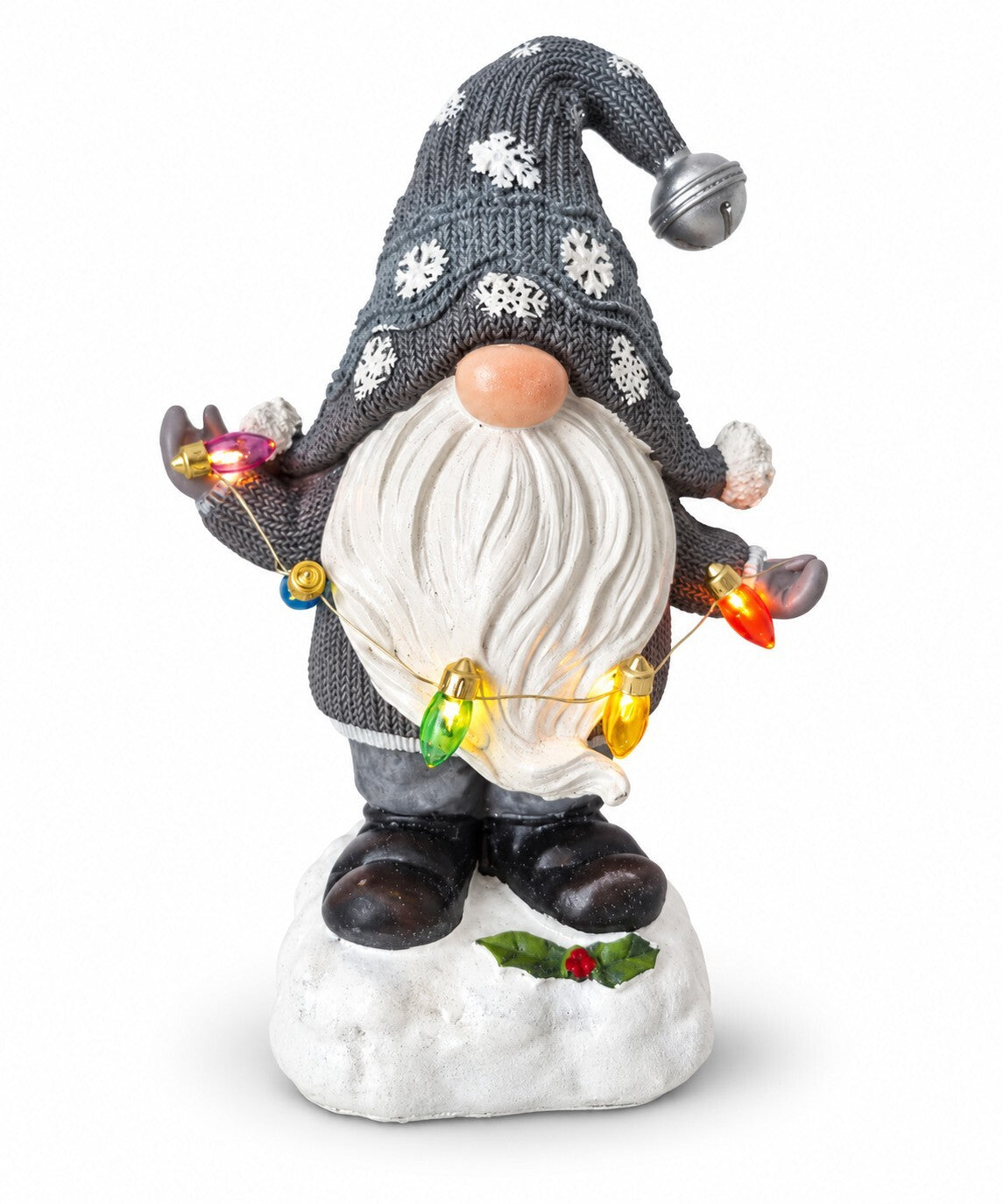 23cm Solar Powered Christmas Gnome with Multicoloured LED Lights – Outdoor