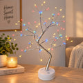 50cm Multicolour LED Tree Light – Silver Decorative Bonsai Table Lamp